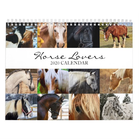 2020 Horse Lovers Calendar-Animal Kantoor endar Kalender (Hoes)