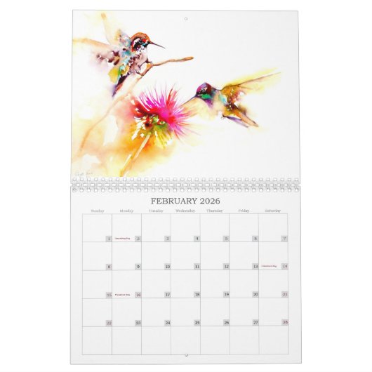 2020 Hummingbird Calendar Kalender (Feb 2026)