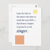 2020 in de geschiedenisboeken ... Zinger! Briefkaart (Voorkant / Achterkant)