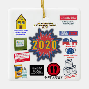 2020 in Memoriam Kerst van quarantaine Keramisch Ornament