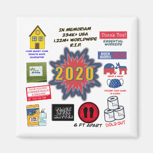 2020 in Memoriam Kerst van quarantaine Magneet