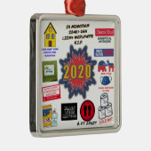 2020 in Memoriam | Kerst van quarantaine Metalen Ornament (Rechts)