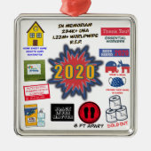 2020 in Memoriam | Kerst van quarantaine Metalen Ornament (Voorkant)