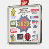 2020 in Memoriam | Kerst van quarantaine Metalen Ornament (Links)