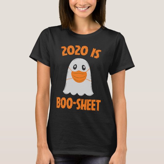 2020 is een Boo Sheet Halloween Ghost Draag Masker T-shirt (Voorkant)