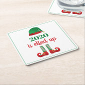 2020 is opgevoed met grappig kerstfeest Gezegde gr Kartonnen Onderzetters (Schuin)