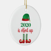 2020 is opgevoed met grappig kerstfeest Gezegde gr Keramisch Ornament (Rechts)