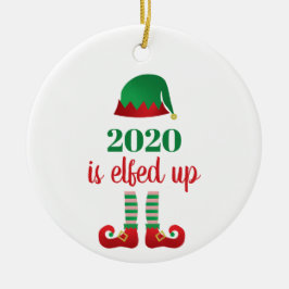 2020 is opgevoed met grappig kerstfeest Gezegde gr Keramisch Ornament