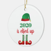 2020 is opgevoed met grappig kerstfeest Gezegde gr Keramisch Ornament (Links)