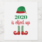 2020 is opgevoed met grappig kerstfeest Gezegde ro Wijn Etiket (Enkel label)