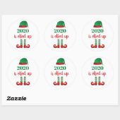 2020 is opgevoed met grappig kerstGezegde Elf Red Ronde Sticker (Vel)