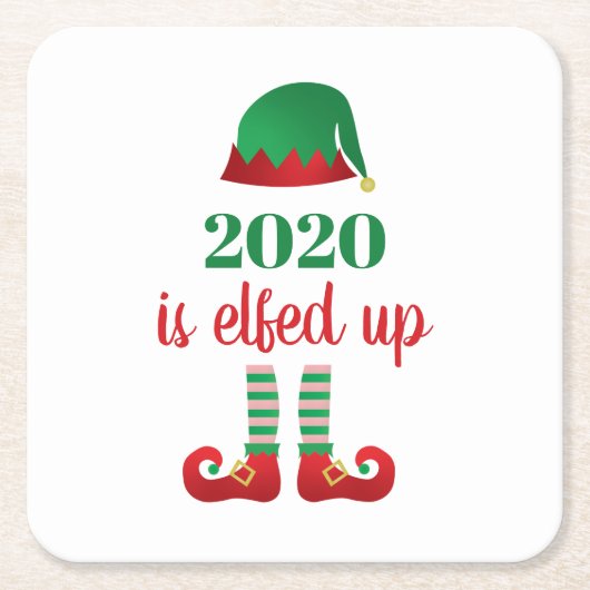 2020 is opgevoed met grappig kerstGezegde Kartonnen Onderzetters (Voorkant)
