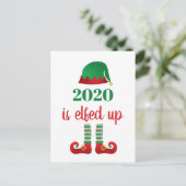 2020 is opgevoed met grappig kerstquarantaine-Geze Briefkaart (Staand voorkant)