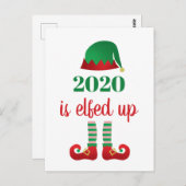 2020 is opgevoed met grappig kerstquarantaine-Geze Briefkaart (Voorkant / Achterkant)