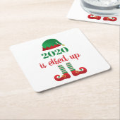 2020 is opgevoed met grappig kerstquarantaine-Geze Kartonnen Onderzetters (Schuin)