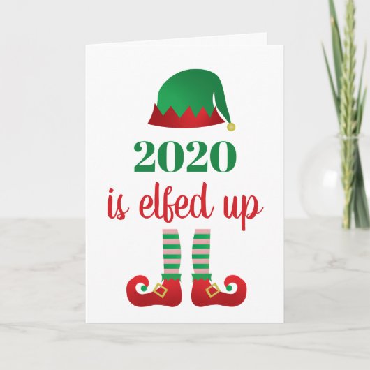 2020 is opgevoed met grappig kerstrood Gezegde Kaart (Voorkant)