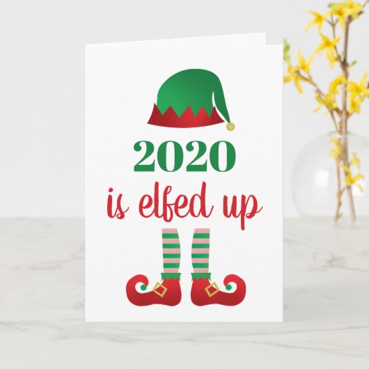 2020 is opgevoed met grappig kerstrood Gezegde Kaart (Gele Bloem)
