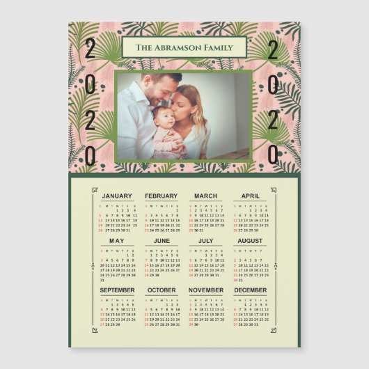 2020 jaar Botanische kalender Personalize Magnet (Voorkant)