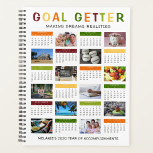2020 Jaar DOEL GETTER Foto Visueel Gepersonaliseer Planner