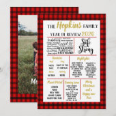 2020 jaar in de review, familie evenementen Kerst  Feestdagenkaart (Voorkant / Achterkant)