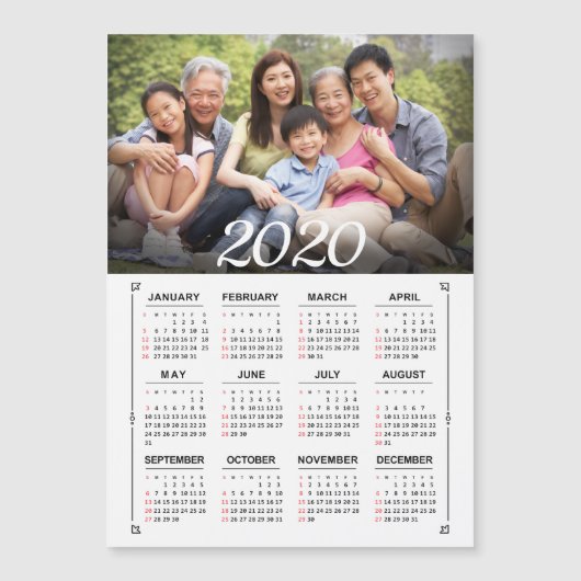 2020 jaar kalender foto Personalize Magnet (Voorkant)
