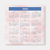 2020 Jaar Kalender Ombre Magneet (Voorkant)