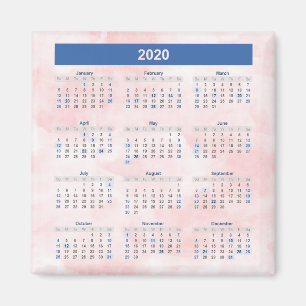 2020 Jaar Kalender Ombre Magneet