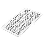 2020 Jaar Maandelijkse Kalender Klassieke Wit en Z Magneet (Linkerzijde)