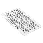 2020 Jaar Maandelijkse Kalender Klassieke Wit en Z Magneet (Rechterzijde)