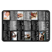 2020 jaar Maandelijkse kalender Mod Black Photo Co Magneet (Horizontaal)