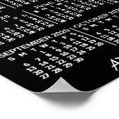 2020 jaar Maandelijkse kalender zwart, aangepast 3 Poster (Hoek)