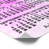 2020 Jaar Maandkalender Roze Aquarel 3 Foto Poster (Hoek)