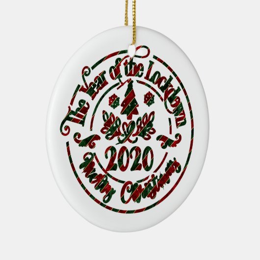 2020 Jaar van de afgrendeling | Kerstmis Keramisch Ornament (Rechts)