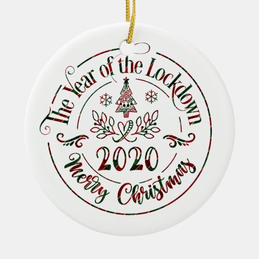 2020 Jaar van de afgrendeling | Kerstmis Keramisch Ornament (Voorkant)