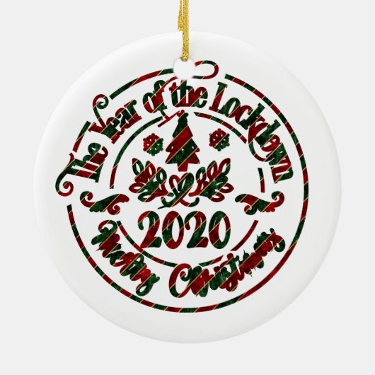 2020 Jaar van de afgrendeling | Kerstmis Keramisch Ornament (Achterkant)