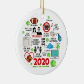 2020 Jaar van de Quarantine Pandemic Kerstmis Keramisch Ornament (Rechts)