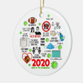 2020 Jaar van de Quarantine Pandemic Kerstmis Keramisch Ornament (Links)