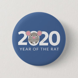 2020 jaar van het klassieke blauw van de rat ronde button 5,7 cm