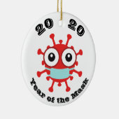 2020 Jaar van het Masker Keramisch Ornament (Rechts)