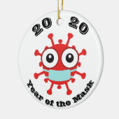 2020 Jaar van het Masker Keramisch Ornament (Links)