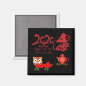 2020 JAAR VAN HET NIEUWE JAAR RAT CHINA MAGNEET (Voorkant / Achterkant)