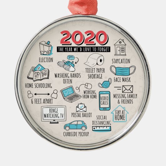 2020 jaar zouden we graag de herdenking vergeten metalen ornament (Voorkant)
