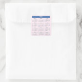 2020 Jaarkalender op Bord Roze Vierkante Sticker (Tas)