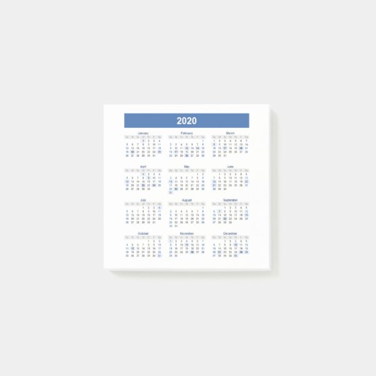 2020-jaarkalender post-it® notes (Voorkant)