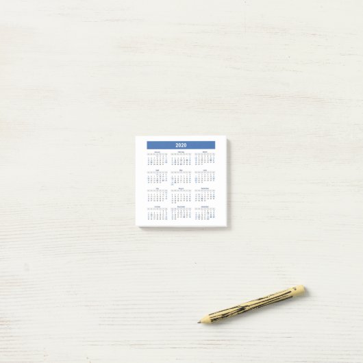 2020-jaarkalender post-it® notes (Op bureau)
