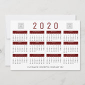 2020 Kalender Bedrijf Logo en Naam Feestdagenkaart (Voorkant)