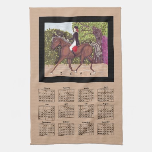 2020 Kalender Dressuur Horse Art Theedoek (Verticaal)
