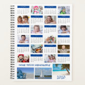 2020 Kalender Foto Collage Blauw Planner (Voorkant)