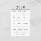 2020 Kalender Logo Company Visitekaartje (Achterkant)