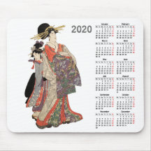 2020-kalender met Japanse afdrukken